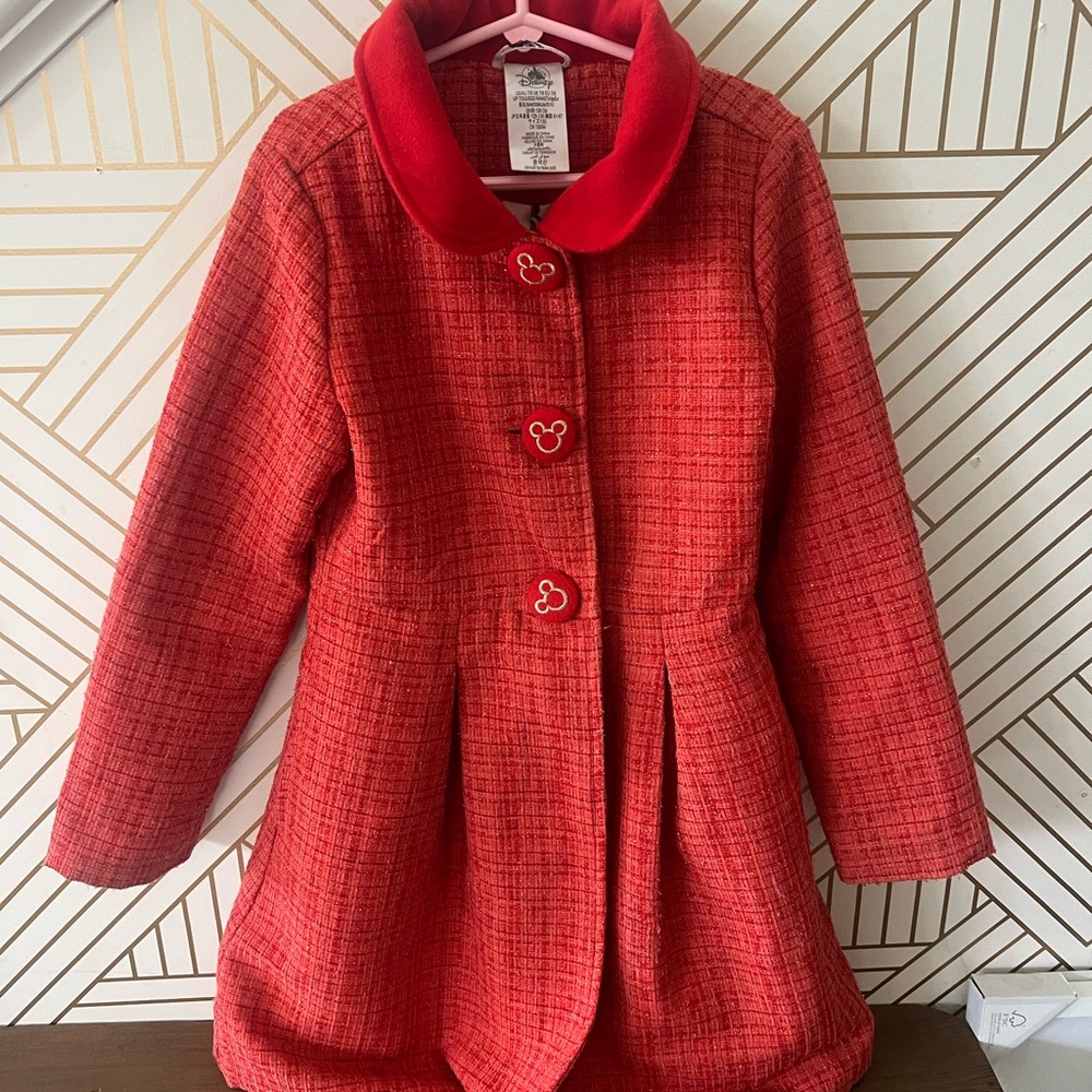 Gorgeous Red Kids Pea Coat, 7-8yr